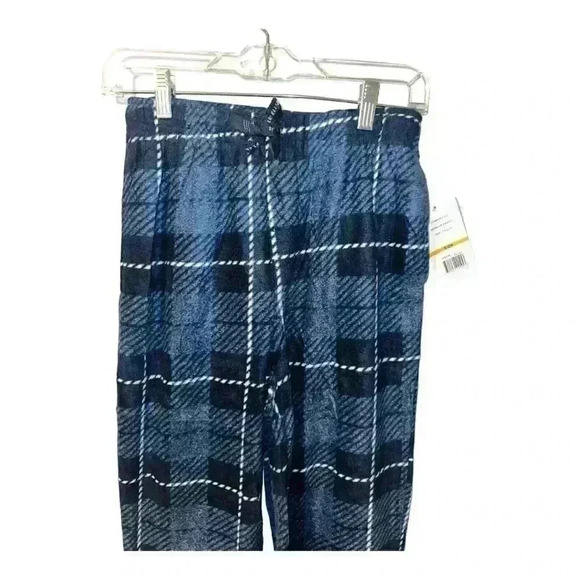 NWT Perry Ellis Mens Blue Plaid Fleece Pajama Pants, Small - Picture 3 of 6